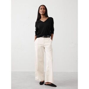 Banana Republic Black V Neck Merino Wool Sweater Long Sleeve Size XXL